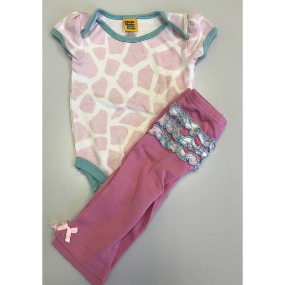 Chicka Chicka Boom Baby Girl's Pink Ruffle Outfit size 6-9 months - Picture 9 of 11